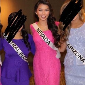 Hot pink Barbie worthy lace dress